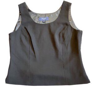 Jones Wear Womens Black Sleeveless Scoop Neck Suit Top Size 16